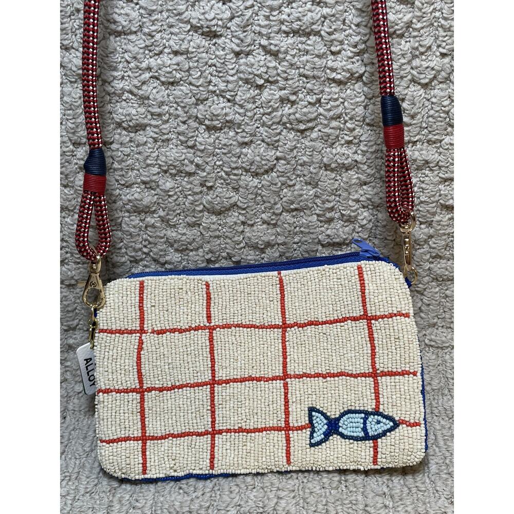 Ink Alloy Leila Beaded Clutch w/ Strap Crossbody NWT Sardines in Tin Sead Beads - Picture 10 of 10